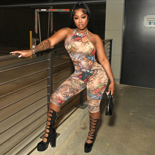 "Timeless" Backless Romper