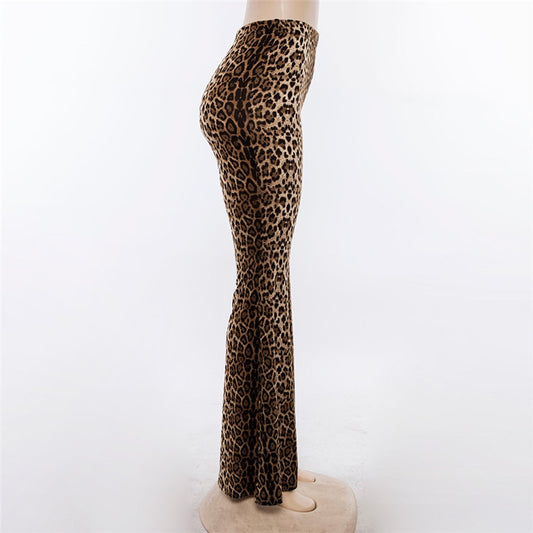 Leopard Print Flare Pants