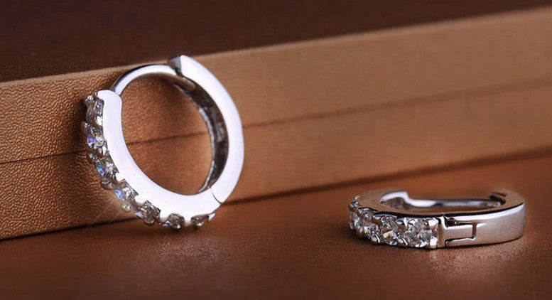 925 Sterling Silver Crystal Circle Earrings