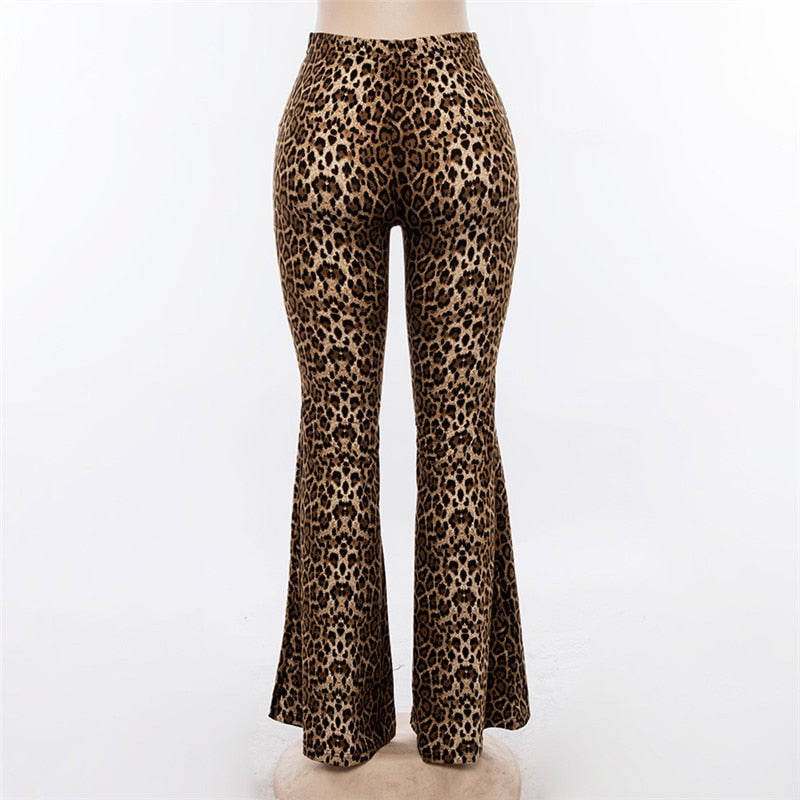 Leopard Print Flare Pants