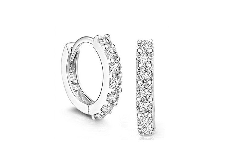 925 Sterling Silver Crystal Circle Earrings