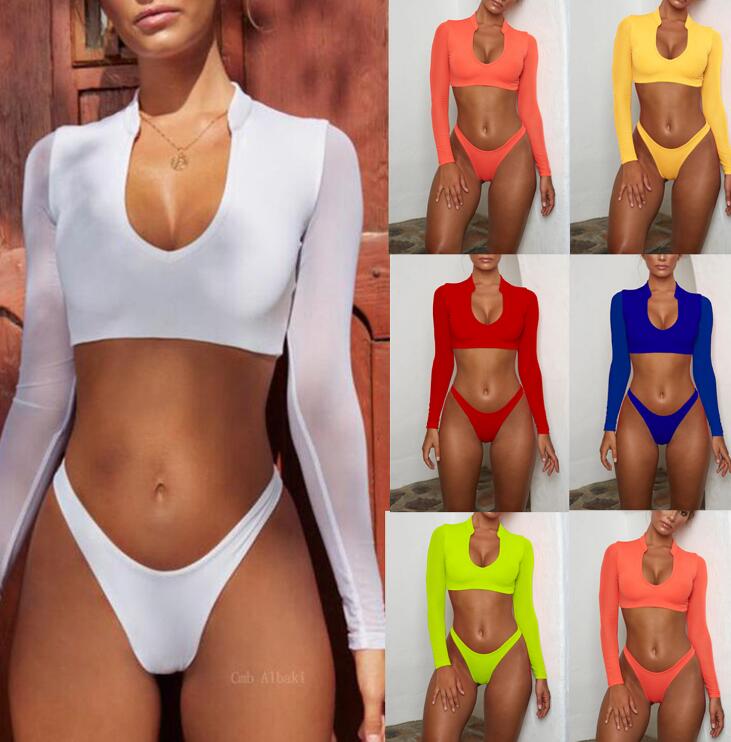 2 Piece Long Sleeve Cheeky Bikini