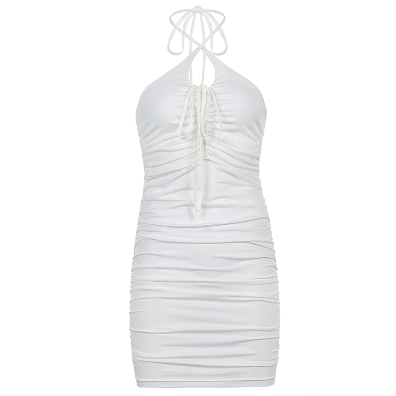 Hollow Out Y2K Halter Dress