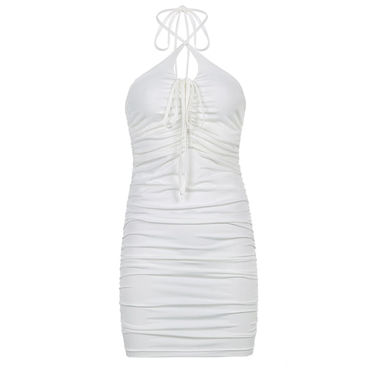 Hollow Out Y2K Halter Dress