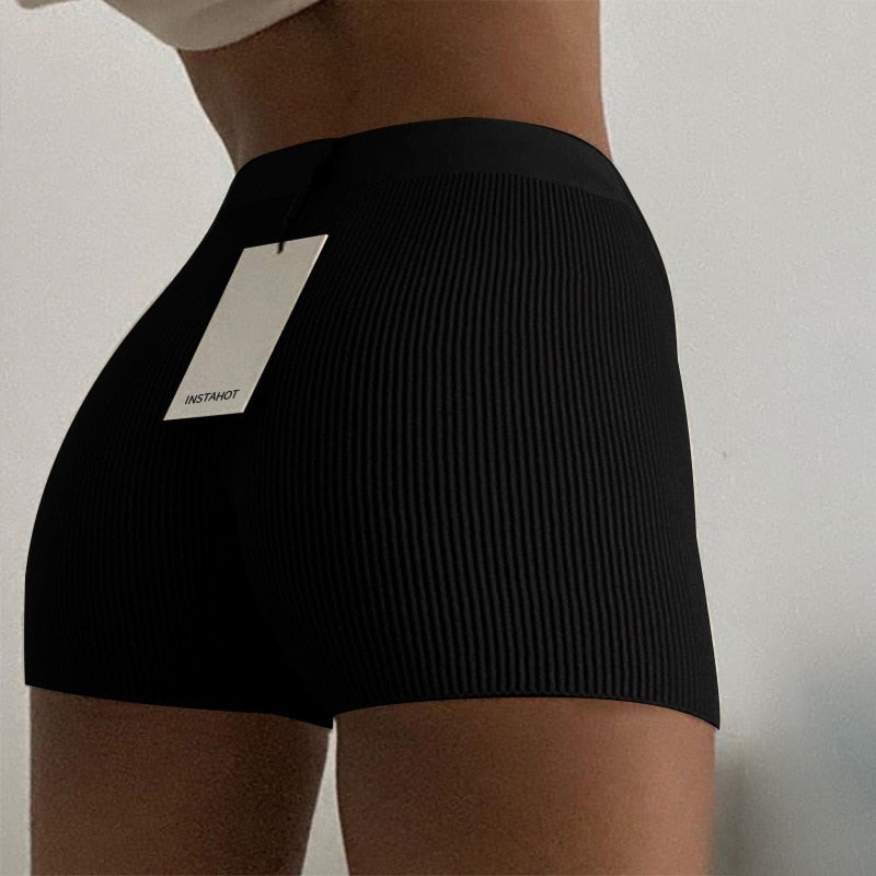 Solid Bodycon Shorts