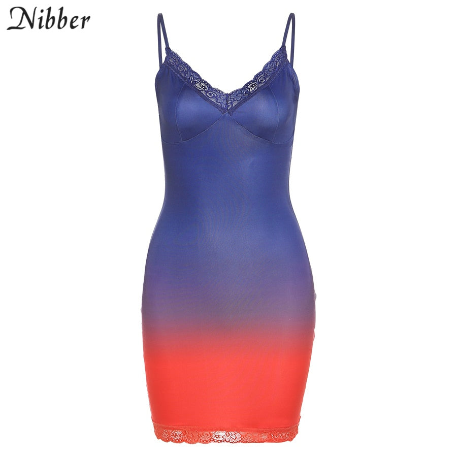 Gradient Color Bodycon Mini Dress