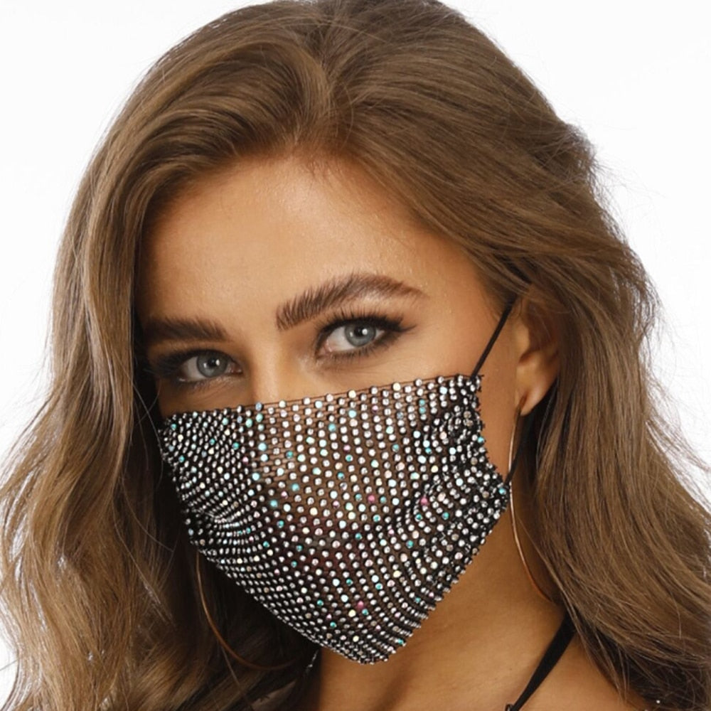 Rhinestone Face Mask