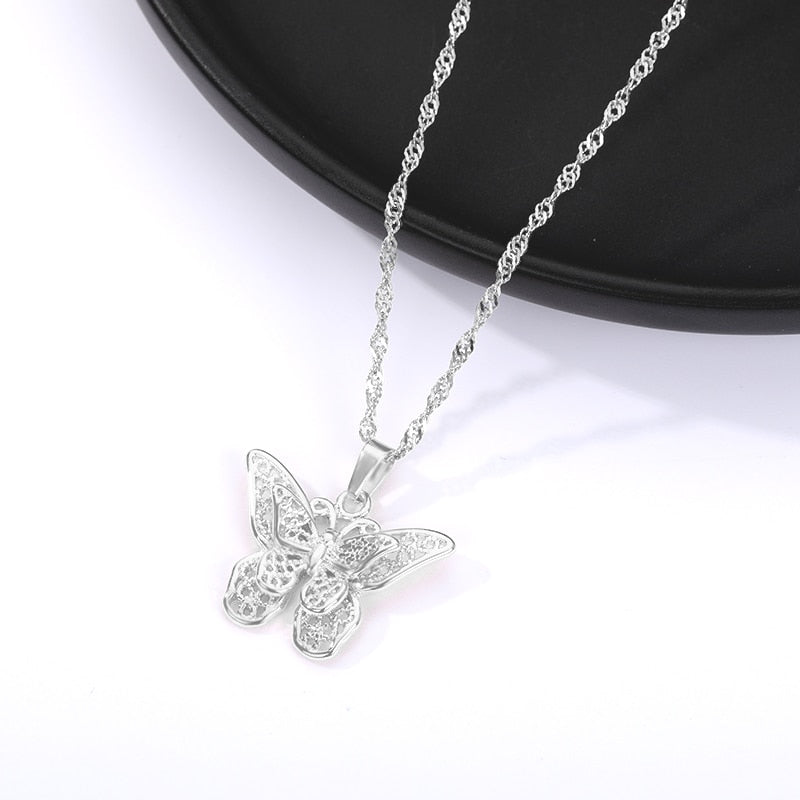 Stainless Steel Butterfly Necklace