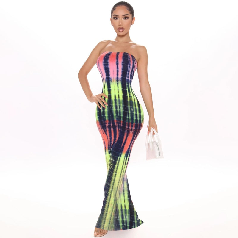 Strapless Printed Bodycon Dress