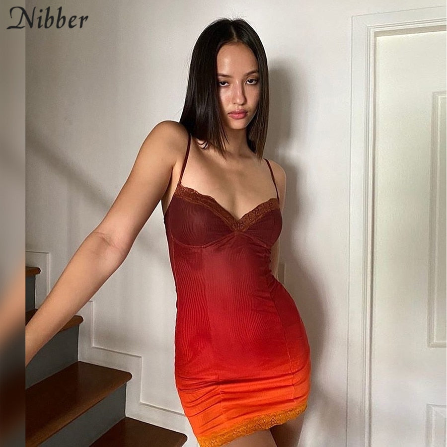 Gradient Color Bodycon Mini Dress