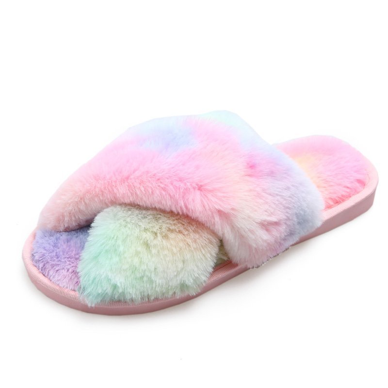 Multi Fluffy Women Slippers