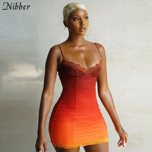 Gradient Color Bodycon Mini Dress