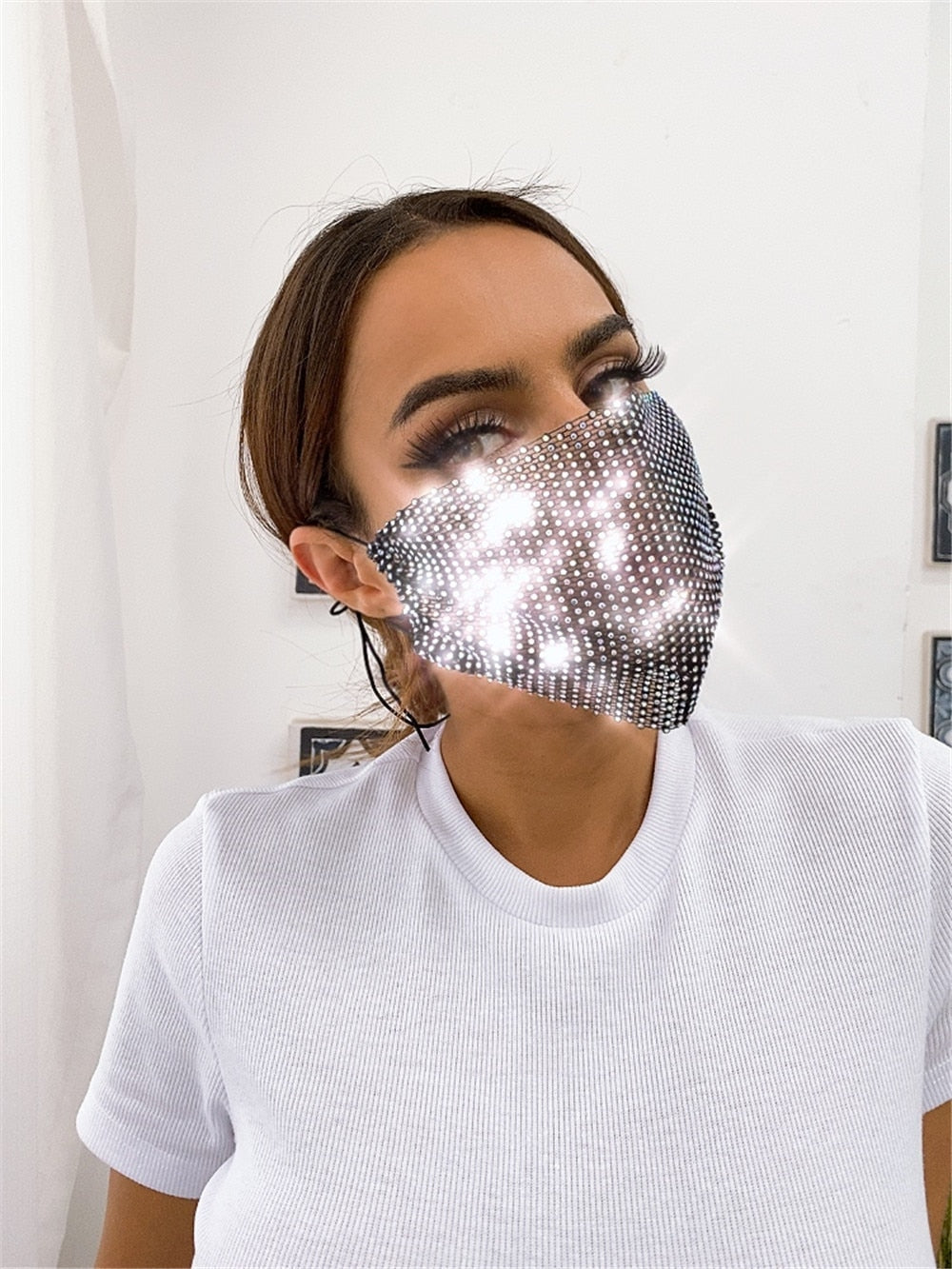 Rhinestone Face Mask