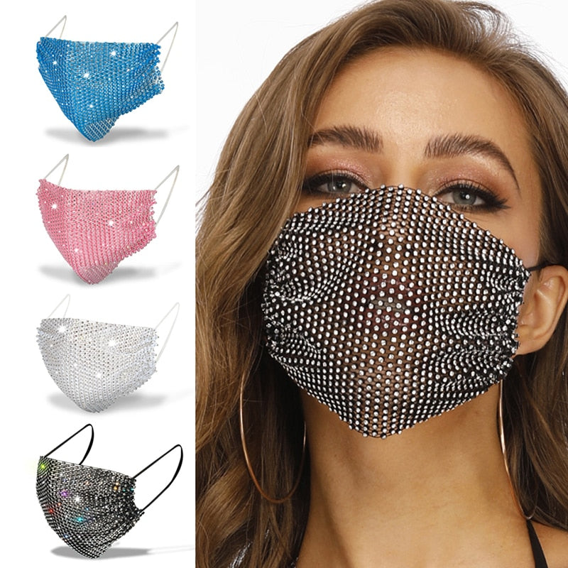 Rhinestone Face Mask