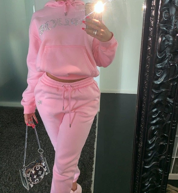 2 Piece Blinged Out Sweatsuit